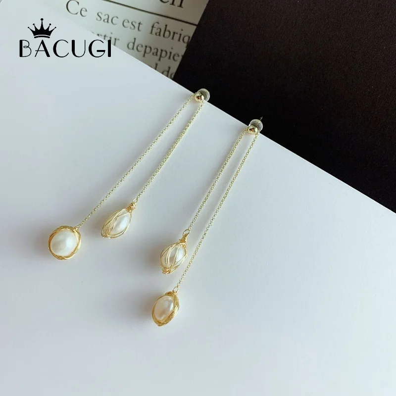 Original Design Natural Baroque Pearl For Women Boho Custom Dangle Earrings Handmade Luxury Fine Jewelry