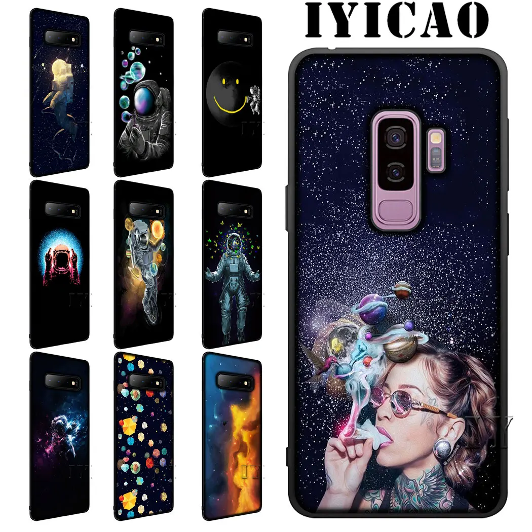 IYICAO Cosmonaut Planets Cosmos Soft Silicone Case for Samsung A7 A8 A9 A6 Plus 2018 Note 8 9 A3 A5 2017 2016 |