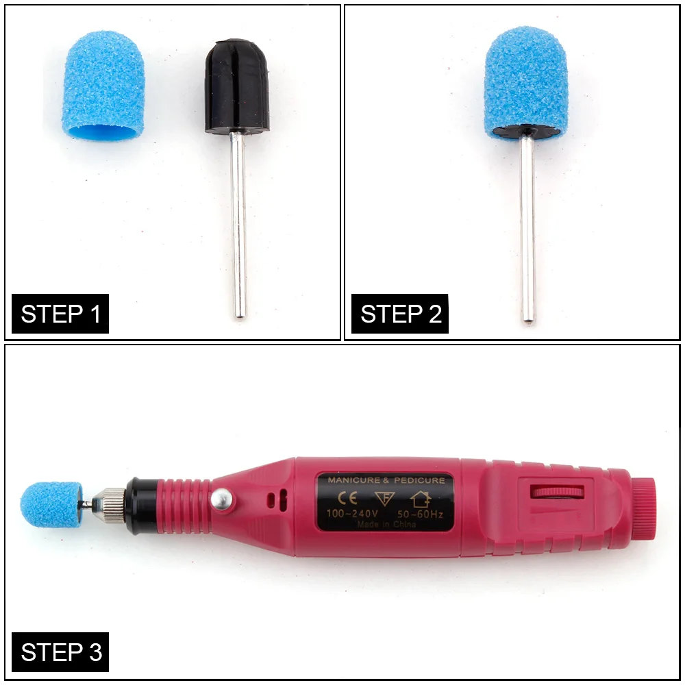 5Pcs 10*15/13*19 Nail Sanding Caps With Rubber Gel Remover Ceramic Nail Drill Bit Pedicure Manicure Milling Cutters Nails Tools