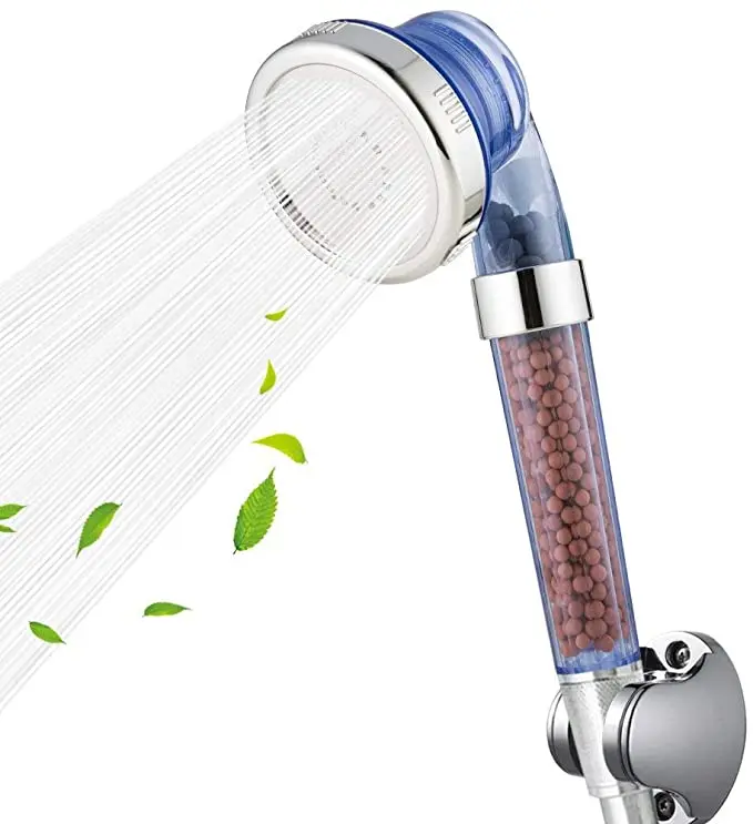 

3 Function Adjustable Jetting Shower Head High Pressure Water Saving Anion Stone Filter SPA Shower Heads