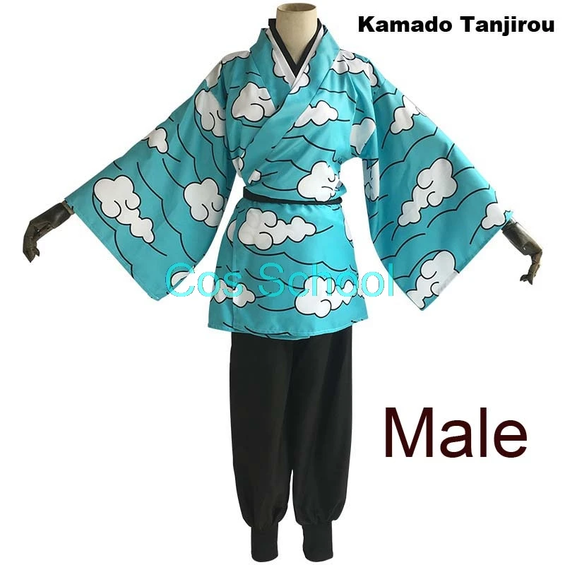 Потому что школа демон Slayer Kimetsu no Yaiba Косплей костюмы Kamado Tanjirou Tsuyuri Kanawo Kanroji Mitsuri Himejima кимоно униформа - Цвет: Kamado Tanjirou