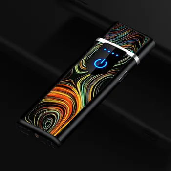 

Touch Sensor USB Charging Lighter Creative Fingerprint Touch Screen Wind-proof Individual Smoking Lighter Ultra-thin
