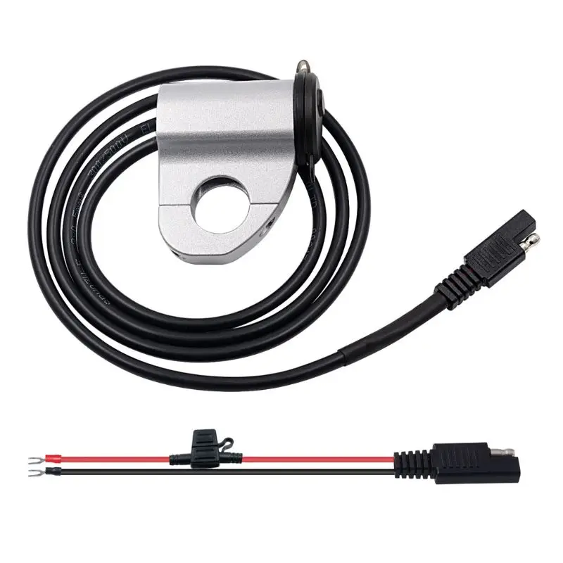 Металлический мотоцикл 12V SAE USB Зарядное устройство с переключатель вольтметра для мобильного телефона gps X6HA