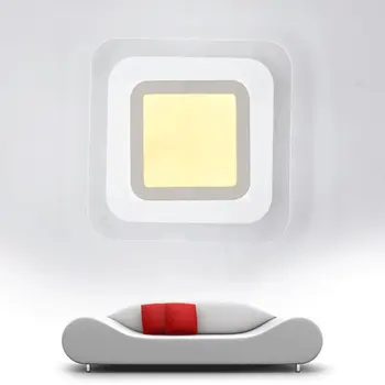 

LED Modern Square Wall Light Acrylic Aisle Staircase Living Room Wall Lamp Nordic Indoor Living Room LED Bedside Lamp 9W 220V