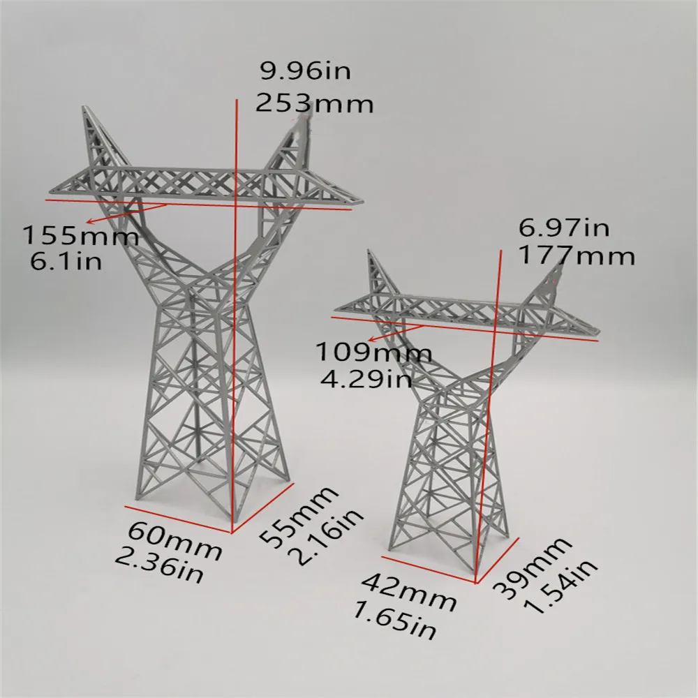 Sand Table Model High Voltage Tower Transmission Tower Cable Tower Model Plastic Barrel Tower For Ho Train Layout - Image 2