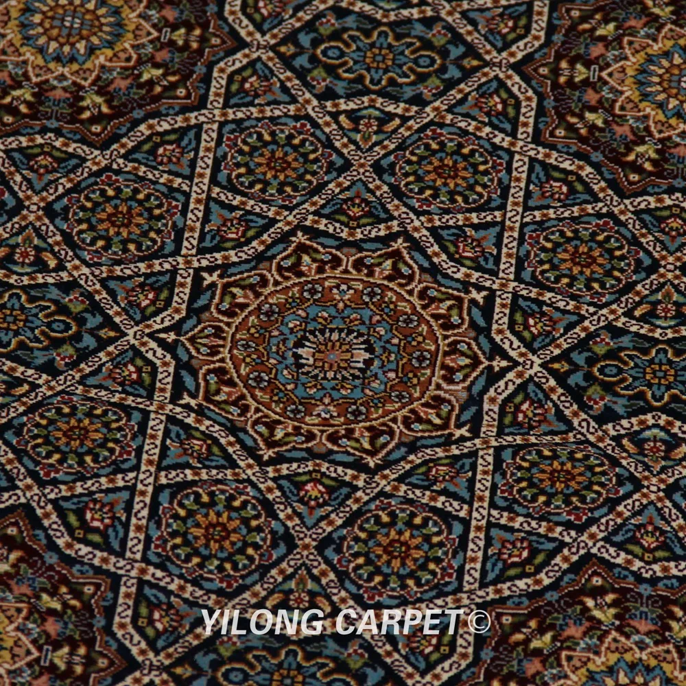 YILONG 6'x6' круглый Персидский Ручной Шелковый ковер ручной работы восточные ковры (TJ108A)