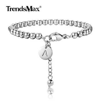 

5mm Bead Name Female Jewelry Initial Letter Bracelets For Women Girl Stainless Steel Unique Design Dropshipping DB256