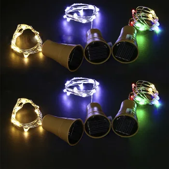 

DOZZIOR 1m 8/10 LED New Fashion Solar-powered Wine Bottle Cork-shaped String Starry Light Night Fairy Light Lamp Xmas