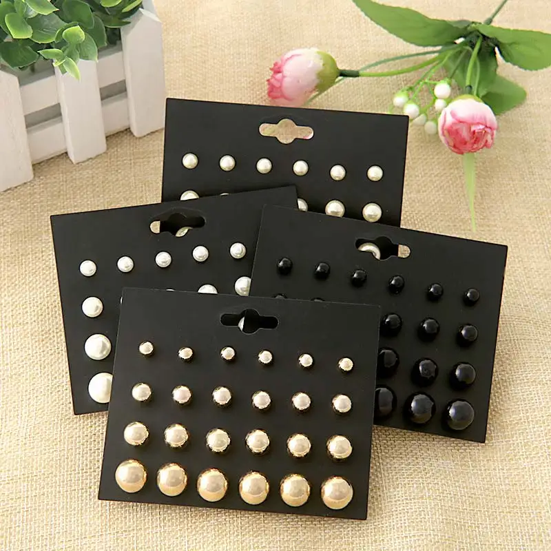 1 комплект изящные наборы с сережками-гвоздиками, кисточками, серебряными, длинными, черными круглыми шариками, металлическими жемчужинами, классическими кристаллами, белыми, золотистыми, Микс ювелирных изделий