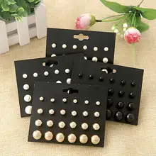 1 комплект изящные наборы с сережками-гвоздиками, кисточками, серебряными, длинными, черными круглыми шариками, металлическими жемчужинами, классическими кристаллами, белыми, золотистыми, Микс ювелирных изделий