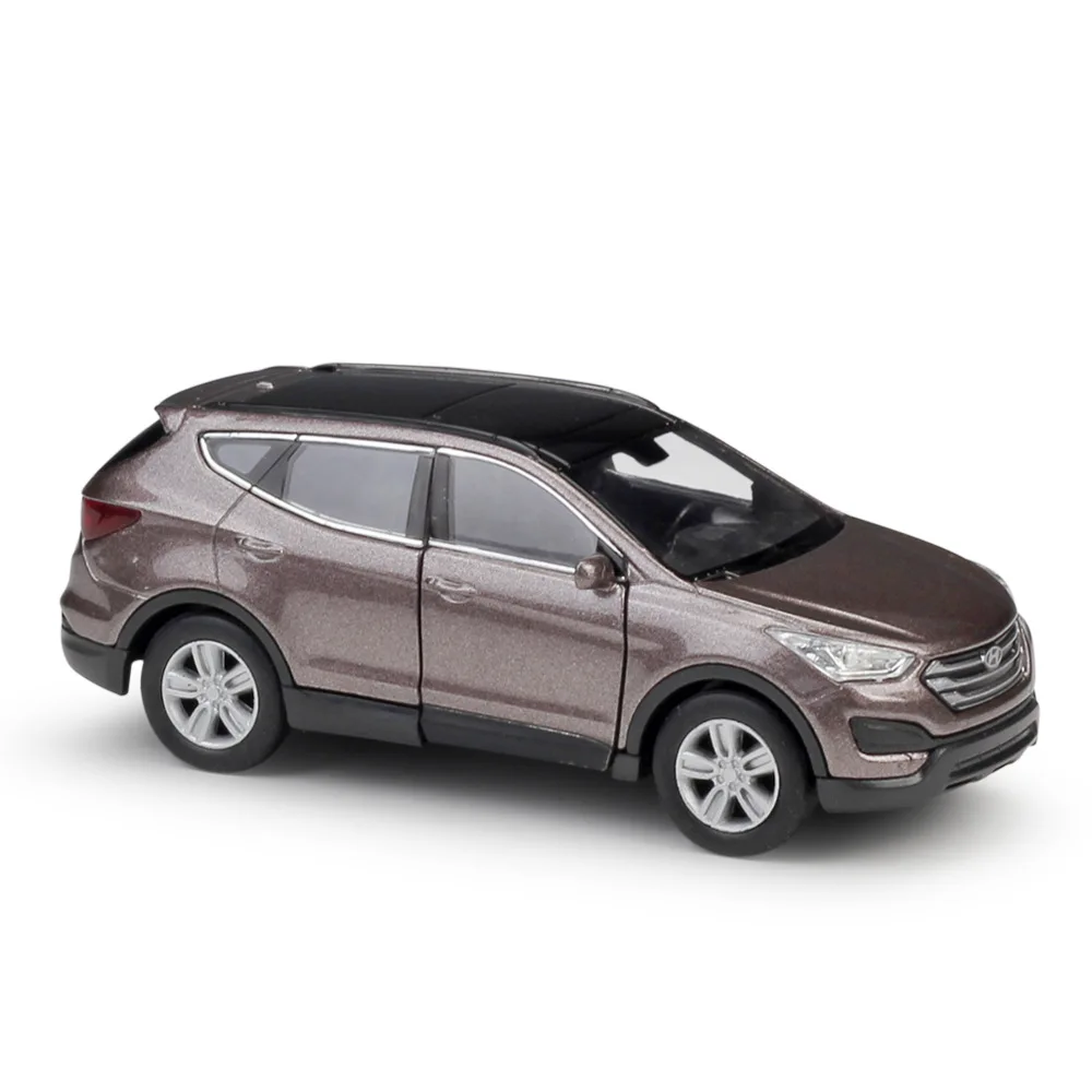 1 Brown WELLY 1:36 Scale Pull Back Classic Simulation Model Car Hyundai Santafe Diecast Vehicle Alloy Car Metal Toy Car Gift Collection - Цвет: 1 Brown