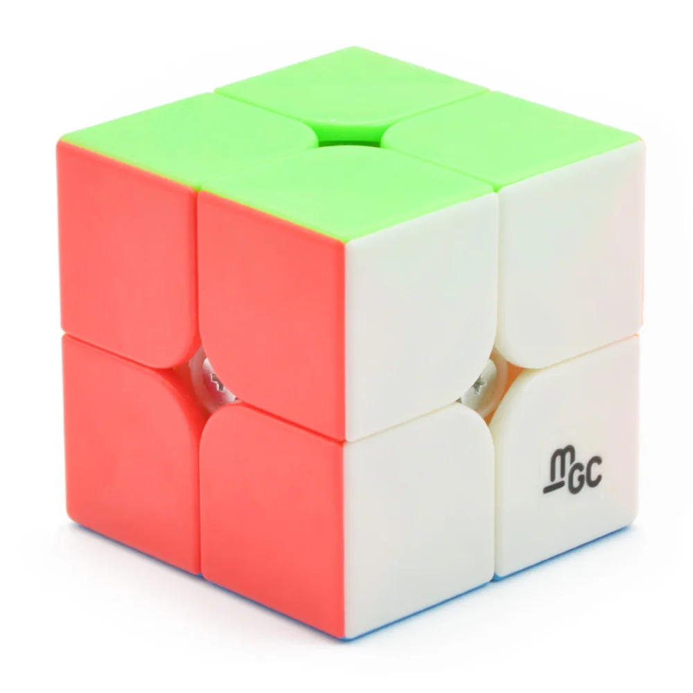 Магнитный магический куб Yongjun MGC 2x2 черный или без наклеек YJ 2x2x2 скоростной для