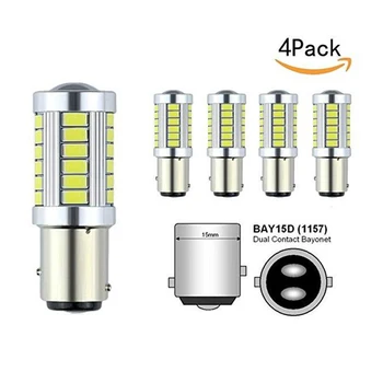 

4pcs 1157 p21w ba15s 33 5630 SMD 5730 LED automobile backup engine brake light daytime light