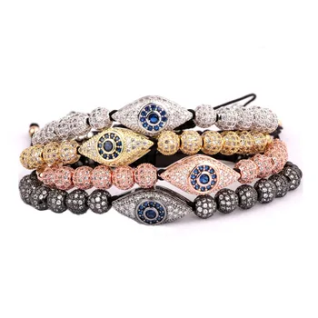 New Chassic Luxury Cubic Zirconia Eye Charm Bracelet Women Men Bracelet Bangle