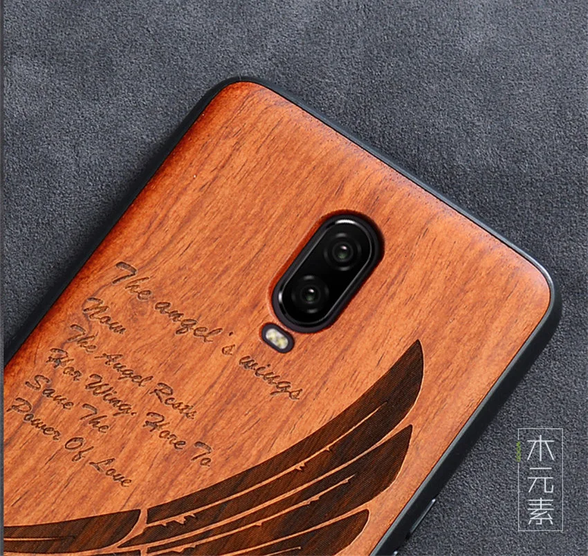 Oneplus 6t Case Boogic Original Real Wood funda Oneplus 6T Rosewood TPU Shockproof Back Cover Phone Shell One plus 6T case (3)