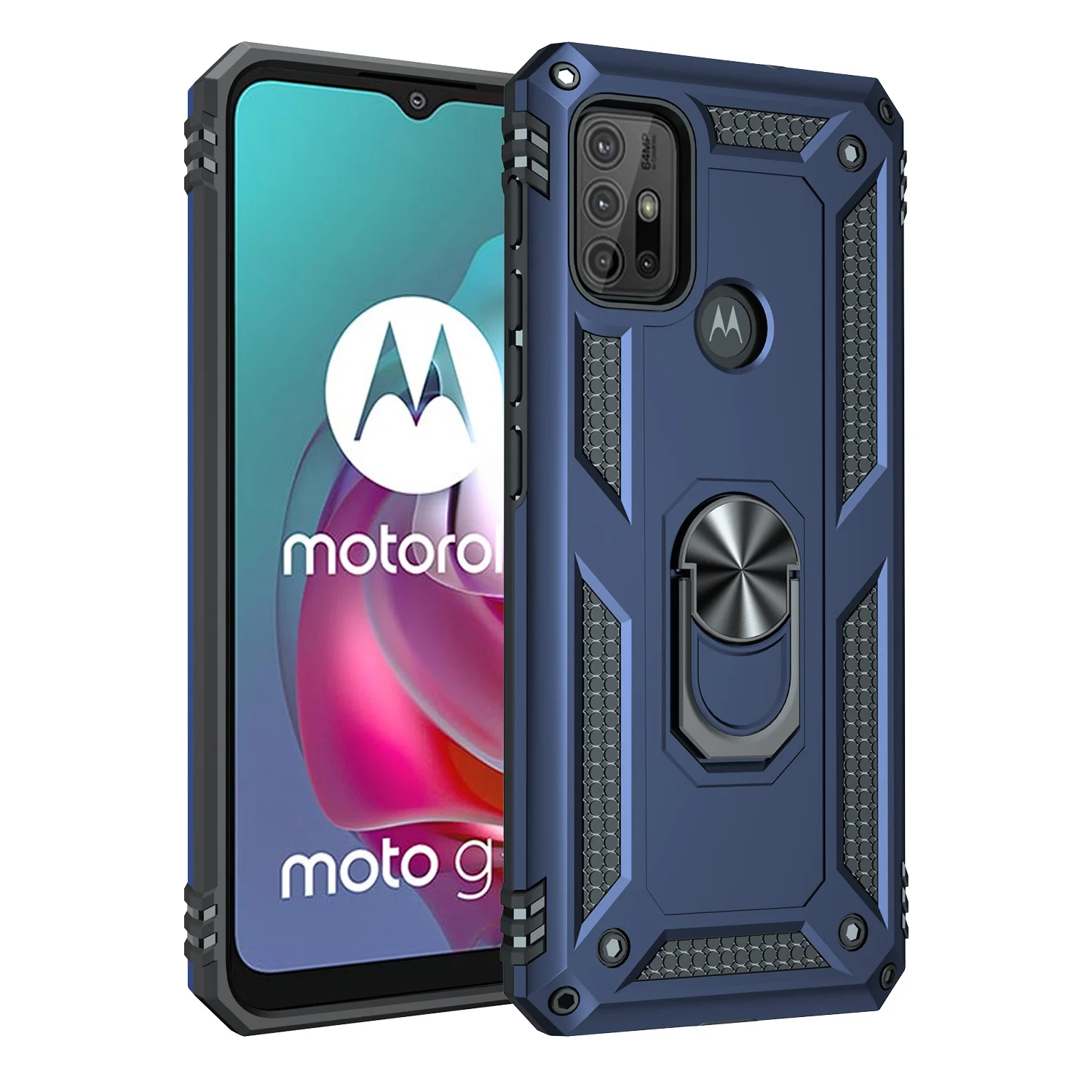 Magnetic Ring Armor Protective Case for Motorola Moto G-Series