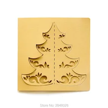 50 шт Рождественская елка приглашения, лазерная резка пользовательские приглашения, персонализированные поздравительные открытки, вечерние приглашения