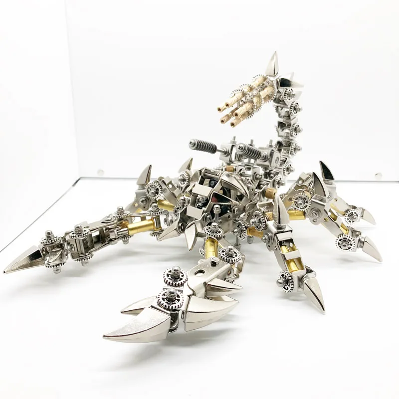 Механическая война скорпион DIY металлическая механическая модель машины Строительные блоки собранные Bluetooth аудио шестерни идеи игрушек