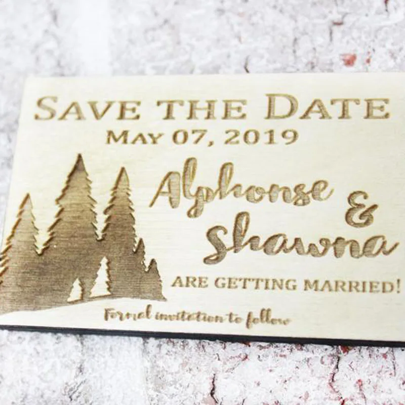  Personalized names rustic Wedding wooden Save the Date Magnets engagement party favors wedding Invi - 4.0002E+12