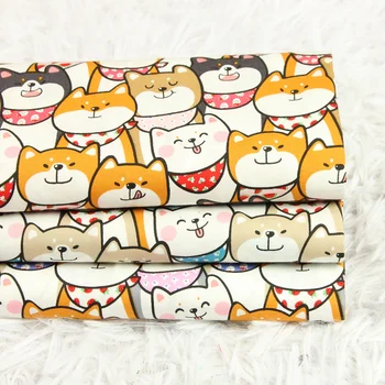 

110cm Wide Thin Cotton Fabric Per Merter Cartoon Dog Printed Cotton Fabrics for Sewing Accessories DIY Cloth Patchwork Material