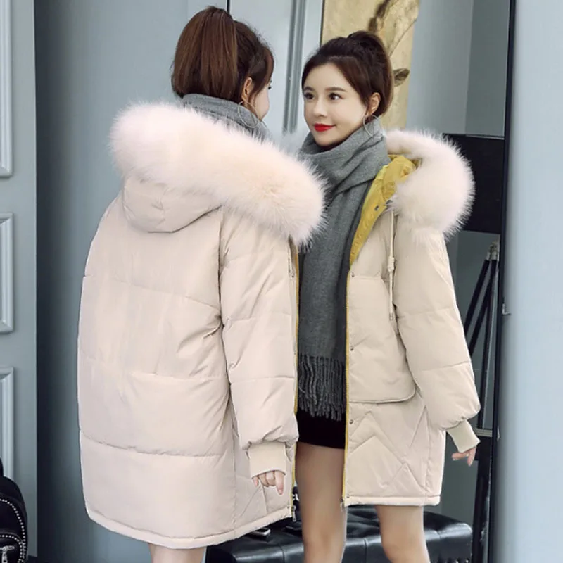 

Photo Shoot 2019 New Style WOMEN'S Dress Korean-style Dongdaemun Loose-Fit BF Students Cotton-padded Clothes INS Hong Kong Style