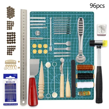 

69pcs/set Leather Craft Tool Set DIY Carving Punching Sewing Work Kit Stitching Hand Burnish Needle Manual Accessories
