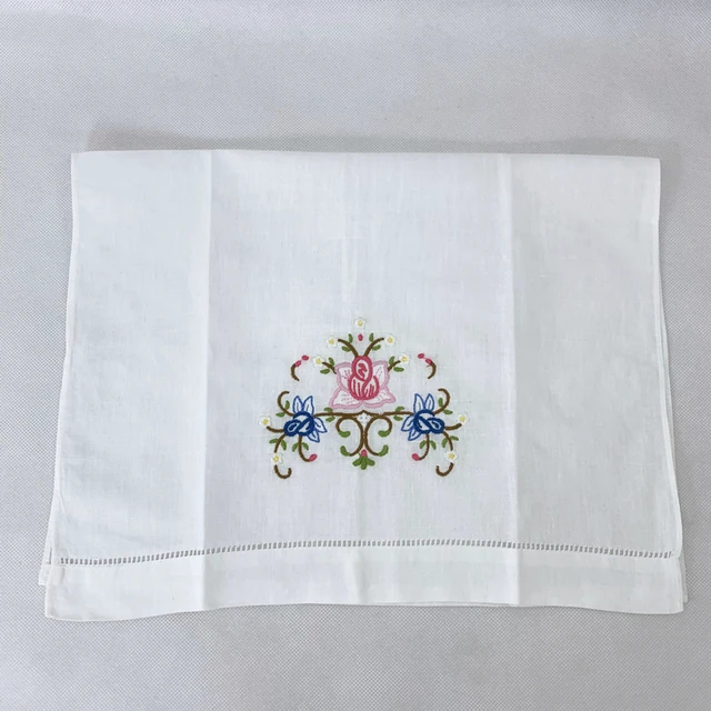 Kézi Törölközők Vászon Hemstitched Tea Törölköző 14X22 Hüvelykes Tisztítószekrény Vendég Étel Konyhai Fürdőszoba Törülközők - Image 2