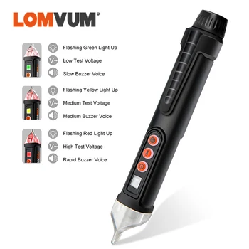 

LOMVUM Voltage Tester Pen Non-contact AC Voltage Detector Electric Compact Pen Voltage Test Pencil 12V/48V-1000V Sensor Test