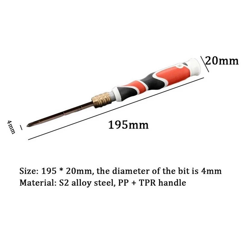 1pc 4mm Einstellbare Dual Zweck Schraubendreher Mit Phillips Und Schlitz Multifunktionale Einziehbare Schraubendreher Für Office Home – Detail 4