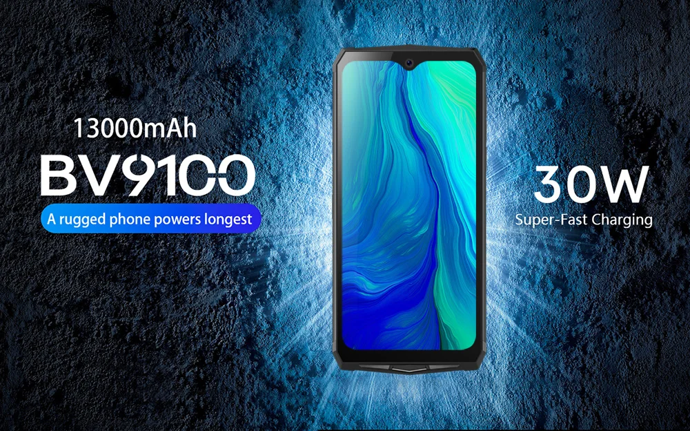 Blackview BV9100 Android 9,0 мобильный телефон 6," смартфон IP68 прочный MT6765 Восьмиядерный 4 Гб+ 64 Гб 13000 мАч батарея 30 Вт Быстрая зарядка