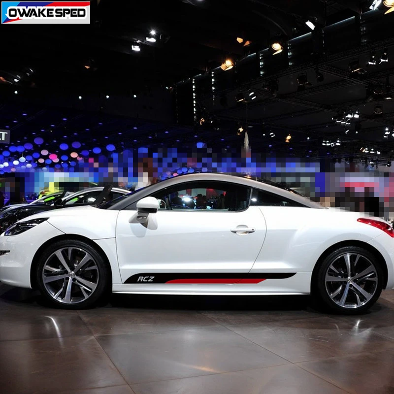 AutoFor PEUGEOT RCZ Coupe дверь боковая юбка полосы Спорт Стайлинг Виниловая Наклейка