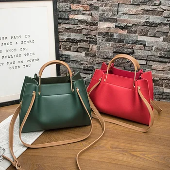 

Women's Package Large fashion handbag women's 2019 new style Fall winter bucket bag one shoulder oblique span lady bag
