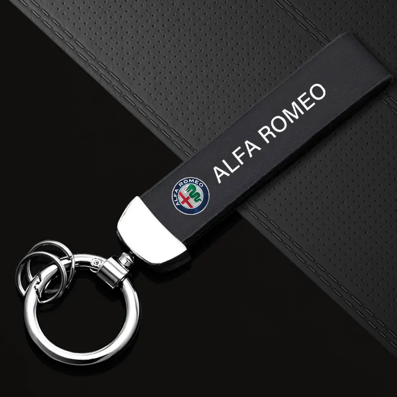 1pcs Metal Car Leather Keychain Keyring Decorative Pendant for Alfa Romeo 159 Giulietta 147 Mito Giulia 156 GT Stelvio Goods | Автомобили