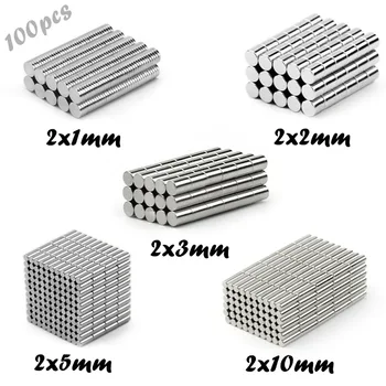 

100Pcs Mini Small N35 Round Magnet 2x1 2x2 2x3 2x5 2x10 mm Neodymium Magnet Permanent NdFeB Super Strong Powerful Magnets