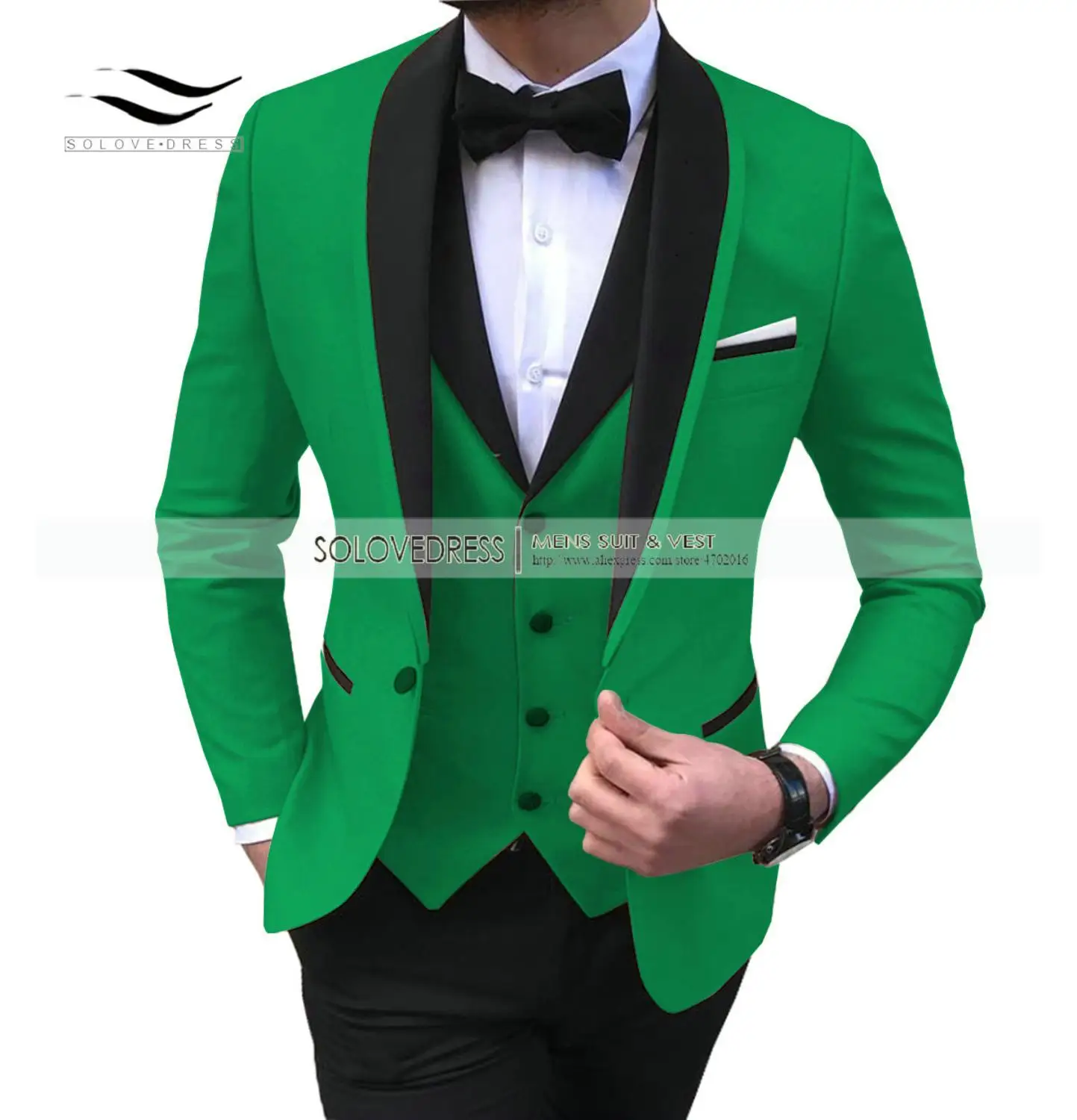 Men's Beige Casual Slim Fit Prom Royal Blue Green Tuxedos Grey Business Lapel White Suit For Wedding Grooms (Blazer+Pants+Vest)
