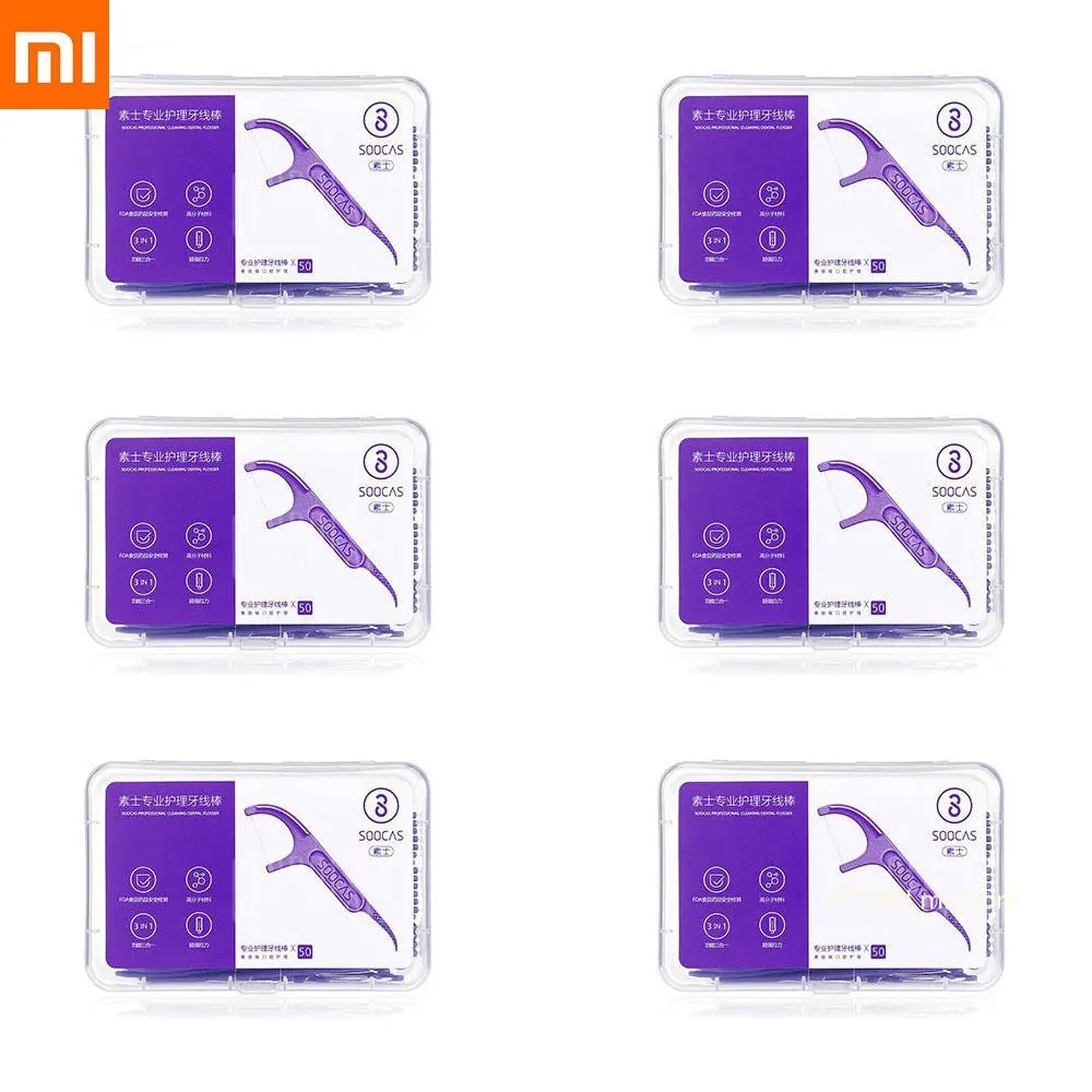 50 шт. Xiaomi сверхтонкая зубная нить Xiomi mihome для heak зубная нить Стоматологическая Foss чистка зубов зуб-зуб