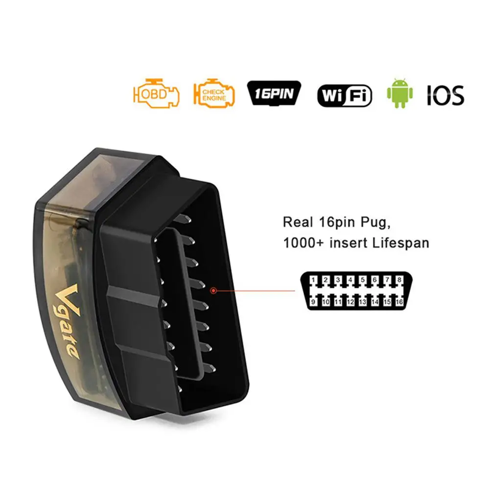 Kuulee iCar Pro wifi низкая мощность EOBD/OBD2 автомобильный детектор поддерживает IOS и Android для Vgate