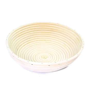 

HOT 25cm Round Bread Banneton Antiseptic Basket and Lining Brotform Dough Rattan Handmade Rattan Bowl-Suitable for Artisans