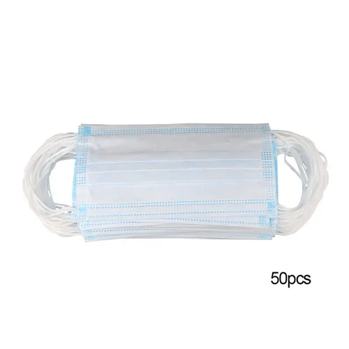 blue 50Pcs 50 шт./упак. нетканые одноразовые маски для лица 2 Слои медицинский стоматологический ушной активированный уголь Анти-пыль лицо хирургические маски - Цвет: blue 50Pcs