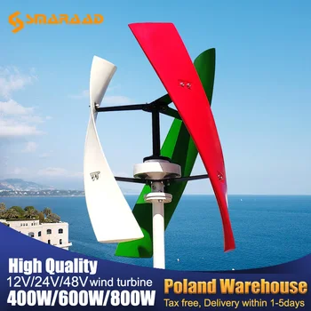 Hot Free Energy Windmill 400w 600w 800w Vertical Axis Permanent Maglev Wind Turbine Generator 12v 24v 48v With MPPT Controller 1