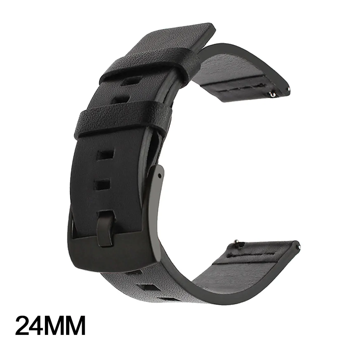 Black black buckle Быстроразъемный Водонепроницаемый 20 22 24 мм ремешок для часов из натуральной кожи сменный ремешок для samsung gear S2/S3 - Цвет ремешка: Black black buckle