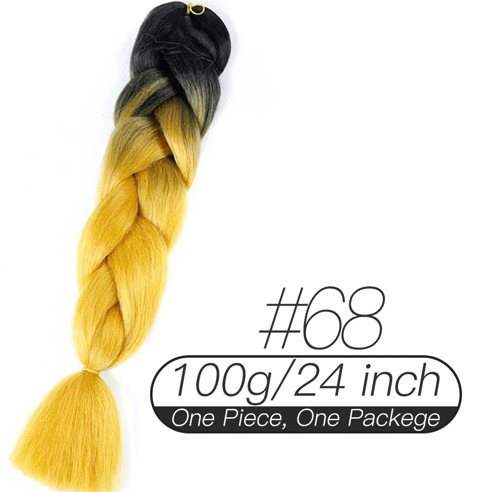 Xnaira 24 дюйма 105 цветные длинные волосы в стиле jumbo вязанные пряди Омбре плетение волос синий розовый серый африканские синтетические волосы для наращивания - Цвет: T1B/серый