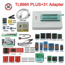 Original tl866ii plus tl866 atualizado minipro universal alta velocidade usb programador de alto desempenho 100% + 28 pces/31 pces/37 pces adaptador