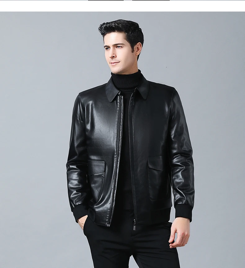 Explosion Models Short Cotton Coat Leather One Men's Cotton Coat Men's Leather PU Leather Jacket Men's Plus Velvet Jacket