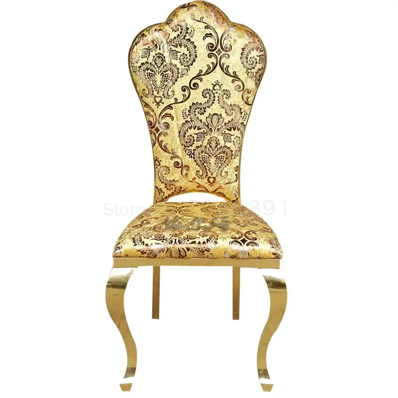 

Stainless steel hotel dining chair simple European high back to discuss the generation of chairs 2 start