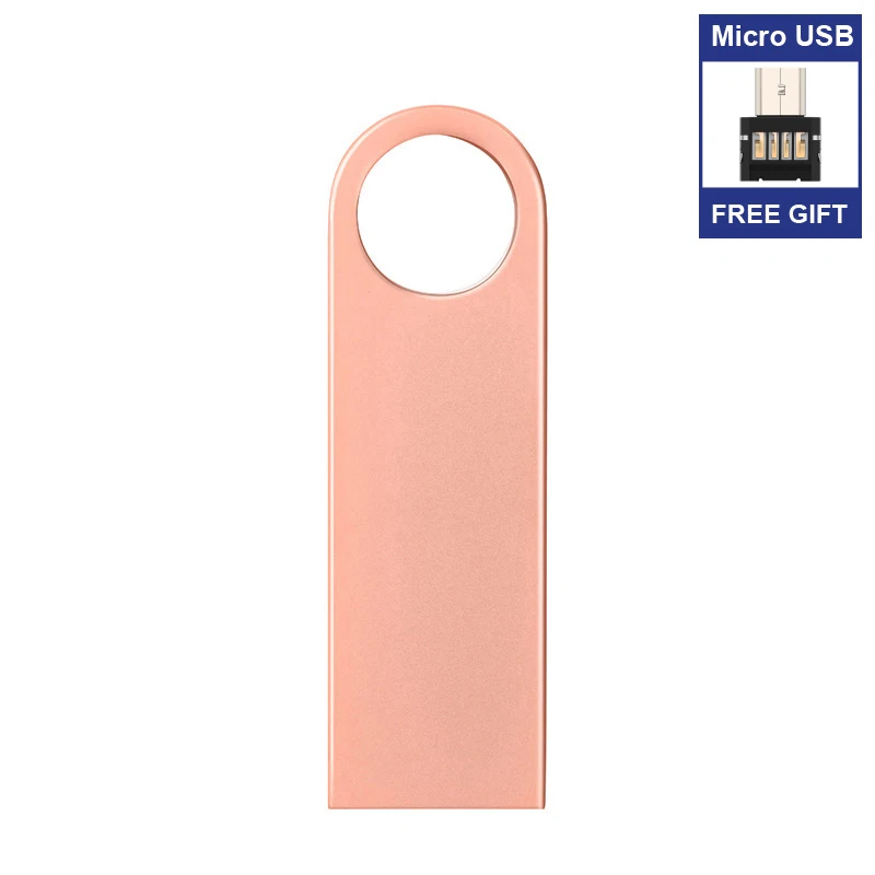 Ключ USB флэш-накопитель 32 ГБ металлическая высокоскоростная Флешка 64 ГБ 8 ГБ 128 ГБ USB флэш-карта памяти подарок Micro USB адаптер