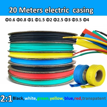 

Heat Shrink Tube 0.6,0.8,1,1.5,2,2.5,3,3.5,4mm 20 meter black transparent red white blue green yellow Tubing Insulating Sleeve