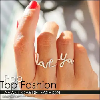 

of xin Europe and the United States act the role ofing is tasted wire ring all hand letter LOVE YOU female hearts ring