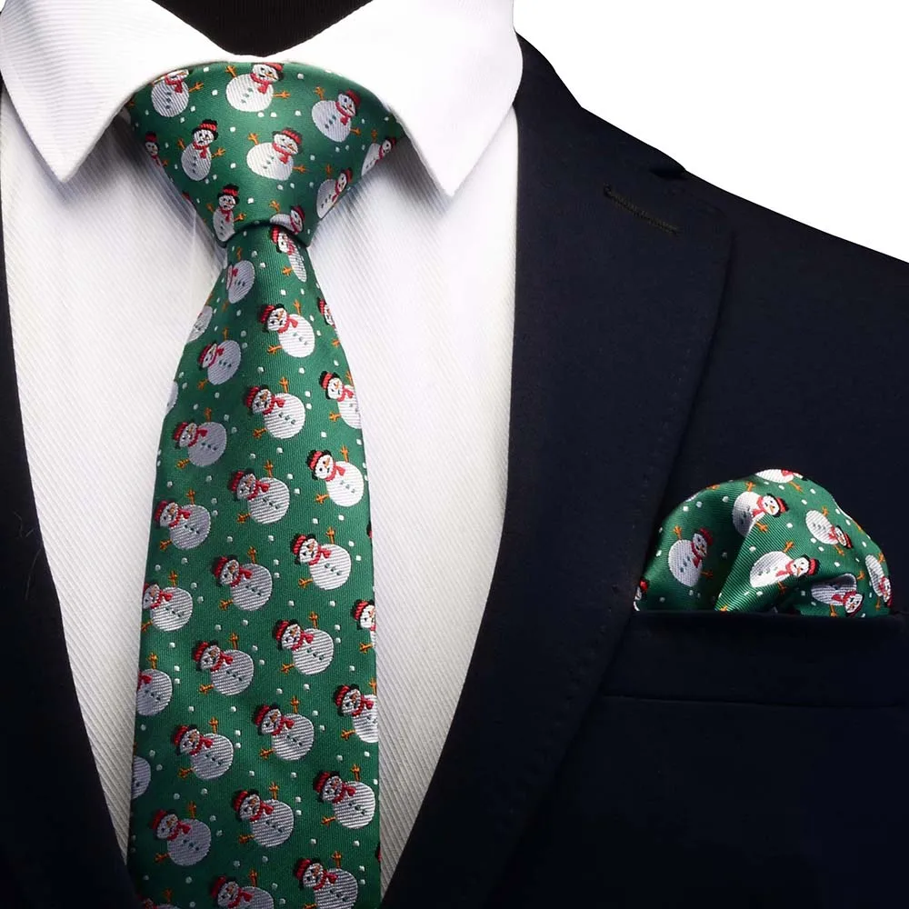 Ricnais, 8 см, Шелковый Рождественский мужской галстук, красный, зеленый, Санта Клаус, животное, дерево, Juaquard, платок, галстук, вечерние галстуки - Цвет: 14