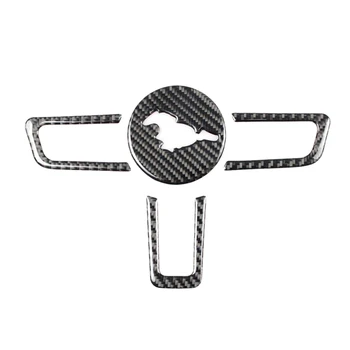 

Real Carbon Fiber Steering Wheel Insert Decoration Cover Emblem Sticker for Ford Mustang 2015-2017 4Pcs